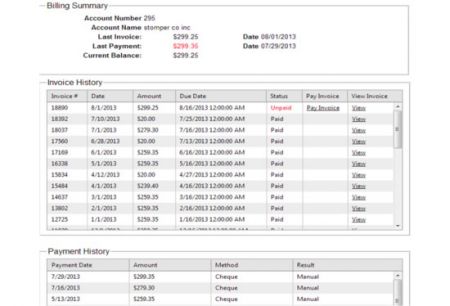 Dewalt billing summary