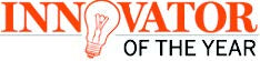 Orange and black Innovator of the Year logo